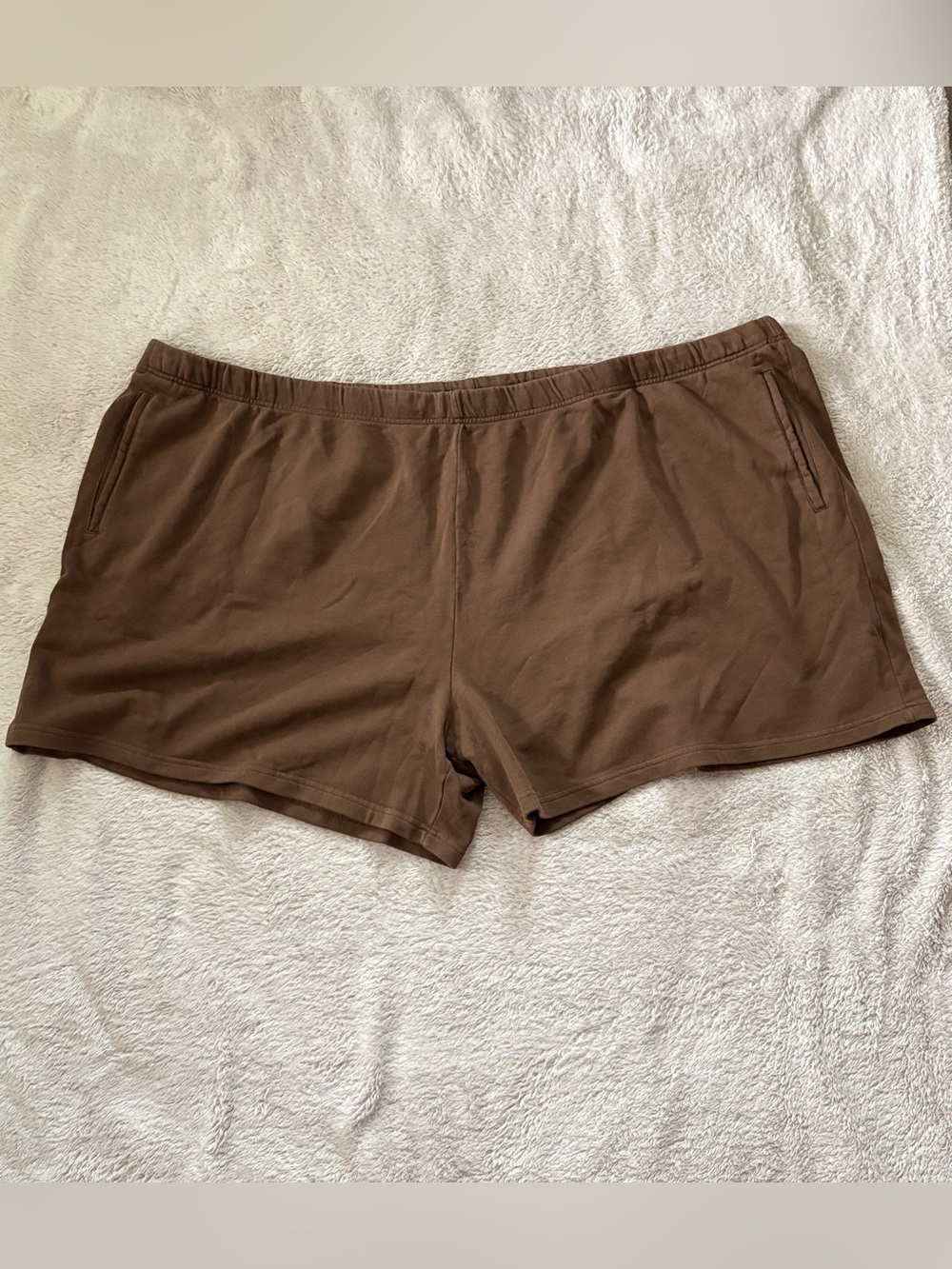 SKIMS Terry Fleece Relaxed Shorts Oxide Brown 5XL Drawstring Loungewear NWT